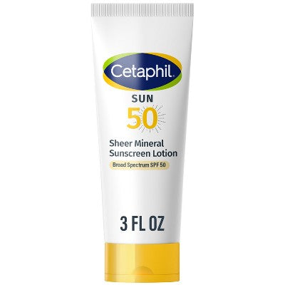 Cetaphil Sheer Mineral Face; Body SPF 50 3 fl oz - Imperfect Container