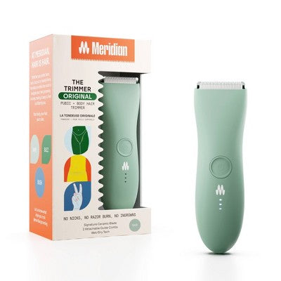 Meridian Trimmer Original Pubic &#38; Body Hair Trimmer for Men &#38; Women, Below-the-Belt Groomer, Ball Trimmer, Bikini Trimmer - Sage