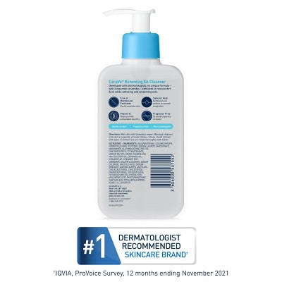 CeraVe SA Face Wash Salicylic Acid Cleanser 16 fl oz - Small Amount Missing