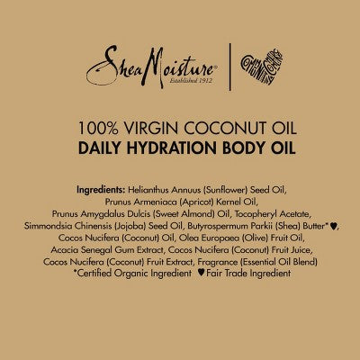 SheaMoisture Daily Hydration Coconut Body Oil 8 fl oz - New