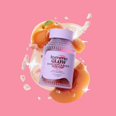 Lemme Glow Collagen Gummies Peach Flavored 60ct - Imperfect Container