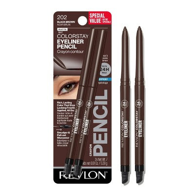 Revlon ColorStay Waterproof Eyeliner with Built-in Smudger 202 Black Brown 0.01oz/2ct - Imperfect Box