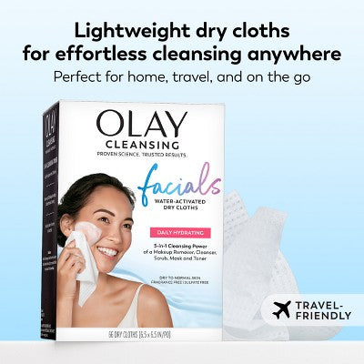 Olay Daily Facials Hydrating Cleansing Cloths Scented 66ct - Imperfect Box