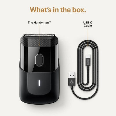 MANSCAPED The Handyman Compact Face Shaver, Portable SkinSafe Men's Travel Facial Hair Electric Razor - Imperfect Box