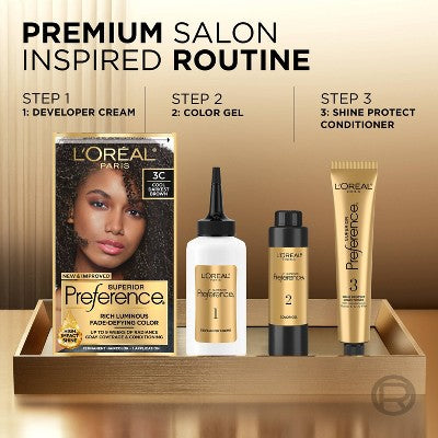 L'Oreal Paris Superior Preference Fade-Defying Color + Shine System 6.5 fl oz 6.5G Lightest Golden Brown 1 Kit - Imperfect Box