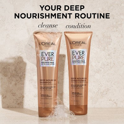 L'Oreal Paris EverCreme Sulfate Free Deep Nourish Shampoo 8.5 fl oz - Imperfect Container