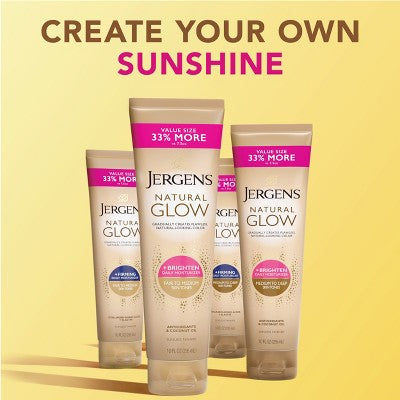 Jergens Natural Glow Daily Moisturizer + Self Tanner Fair to Medium 10 fl oz - New