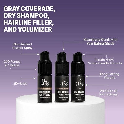 No Gray Quick 4-IN-1 Root Touch Up Powder Light to Medium Brown 0.5oz - Imperfect Box