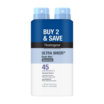 Neutrogena Ultra Sheer Spray Twin Pack SPF 45 - Imperfect Box