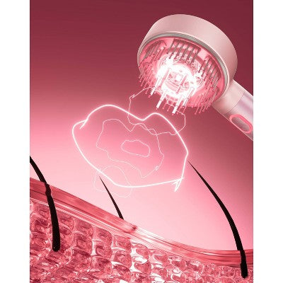 TYMO Trithera Scalp Therapy Red Light Massage Brush Hair Champagne Pink - Imperfect Box
