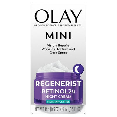 Olay Regenerist Retinol 24 + Peptide Night Face Moisturizer Trial Size 0.5oz - New