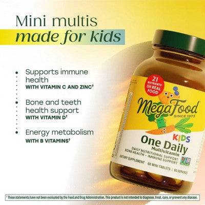 MegaFood Kids One Daily Vegetarian Multivitamin 60ct - New
