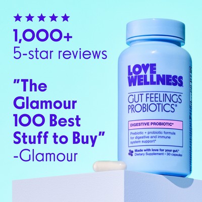 Love Wellness Gut Feelings Probiotics for a Healthy Gut & Immunity 30ct - Imperfect Container