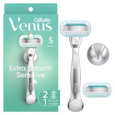 Venus Deluxe Smooth Sensitive Women's Razor + 2 Razor Blade Refills - Imperfect Box