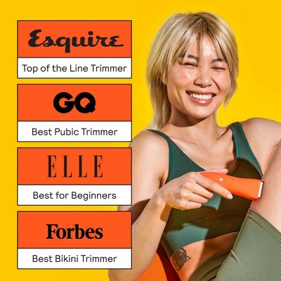 Meridian Trimmer Premium Pubic & Body Hair Trimmer for Men & Women Below-the-Belt Groomer, Ball Trimmer, Bikini Trimmer, Bonus Pouch Blaze - Imperfect Box