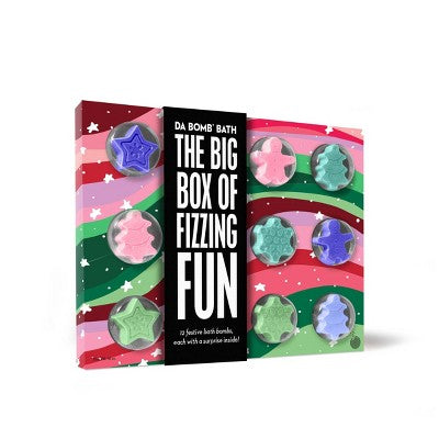 Da Bomb Bath Fizzers Bath Bomb Gift Set Rainbow Boxed Calendar Holiday Colors 12ct/18oz - Imperfect Box