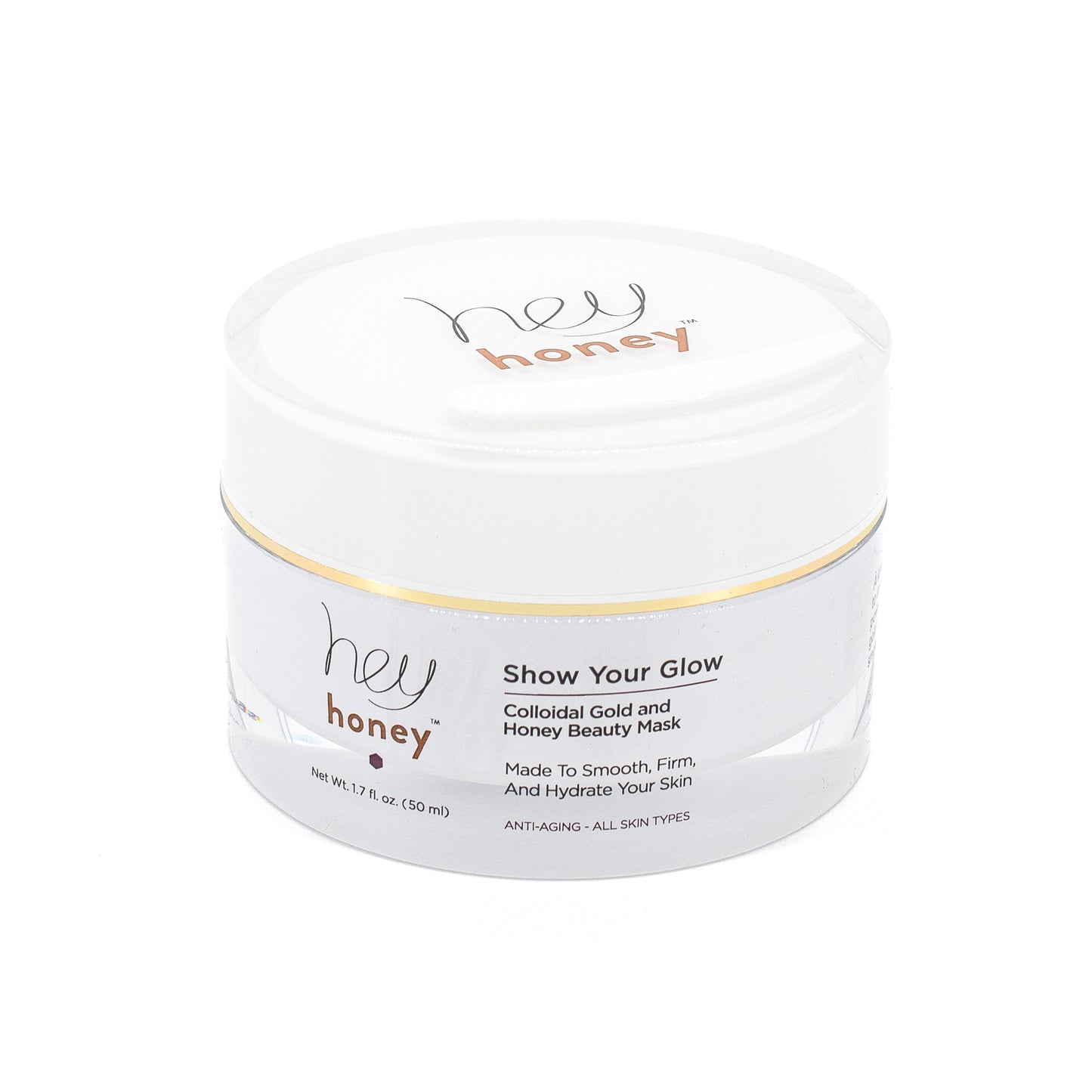 HEY HONEY Show Your Glow Colloidal Gold Honey Beauty Mask 1.7oz - New