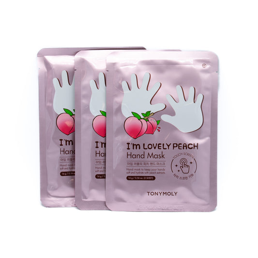 TONYMOLY I'm Lovely Peach Hand Mask 3 Pack - New