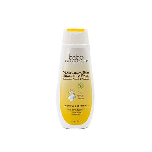 babo Botanicals Moisturizing Baby Shampoo & Wash 8oz - Imperfect Container