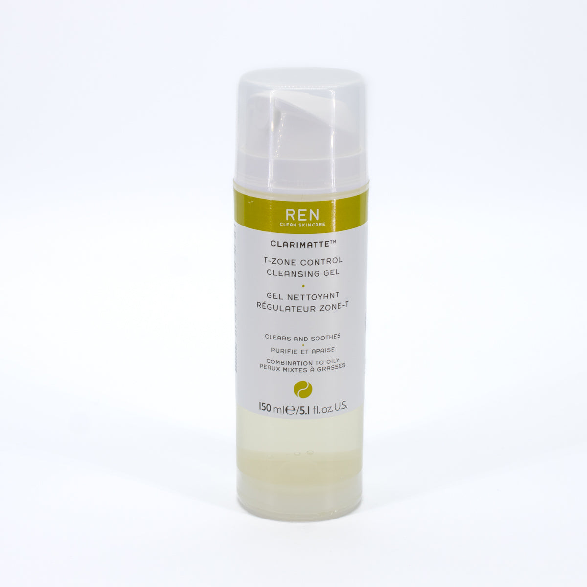 REN Clean Skincare Clarimatte T-Zone Control Cleansing Gel 5.1oz - Imperfect Container