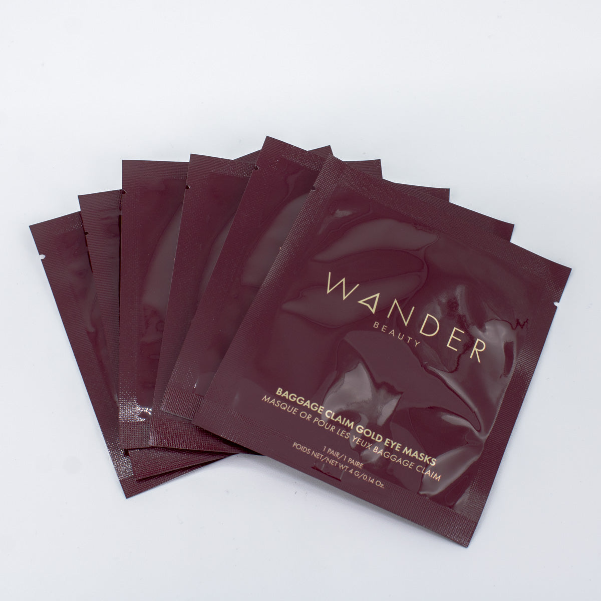 WANDER BEAUTY Baggage Claim Gold Eye Masks 6 pair Imperfect Box